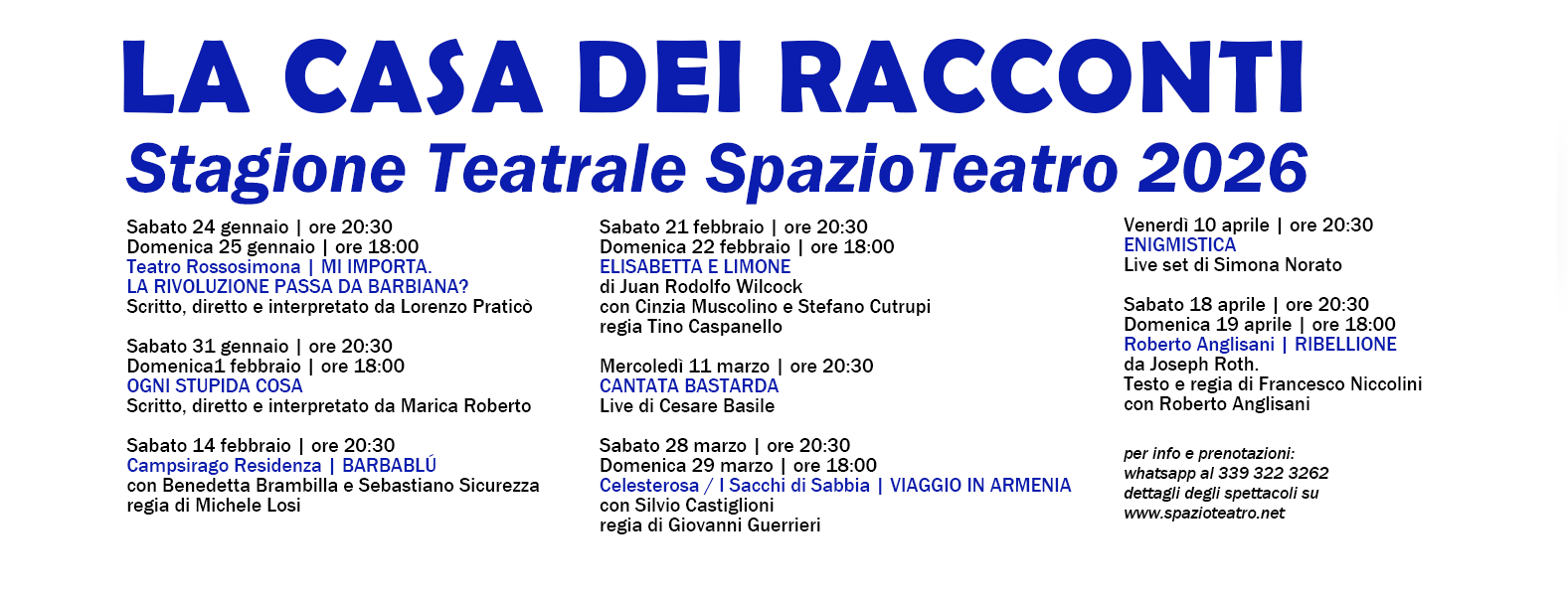 La casa dei racconti 2026